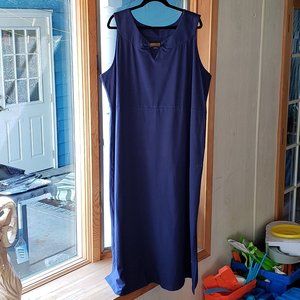 Denim & Co. Sleeveless Knit Maxi Dress with Hardware Detail, 3X  Blue